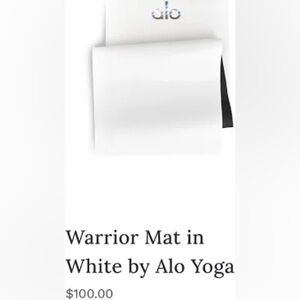 EUC ALO YOGA WARRIOR MAT IN WHITE